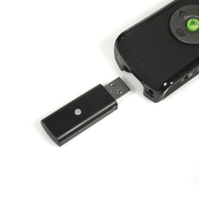 Wireless presenter with integrated laser pointer