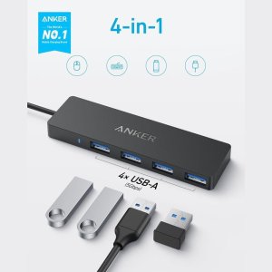 Hi-Speed USB C Hub, 4 Ports USB 3.0 Hub