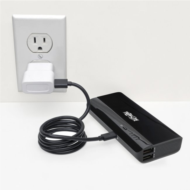 (image for) Tripp Lite Portable 2-Port USB Battery Charger Mobile Power Bank 10.4k mAh power bank - Li-Ion - Click Image to Close