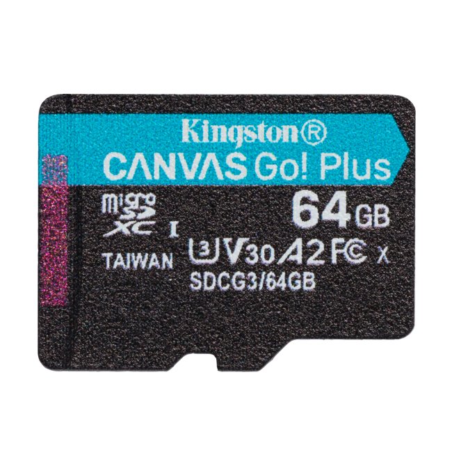 (image for) Kingston Canvas Go! Plus - flash memory card - 64 GB - microSDXC UHS-I - Click Image to Close