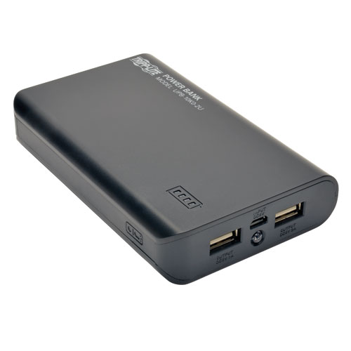 (image for) Tripp Lite Portable 2-Port USB Battery Charger Mobile Power Bank 10k mAh power bank - Li-Ion - Click Image to Close