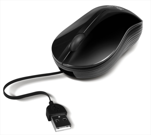 (image for) retractable optical mouse | USB - Click Image to Close